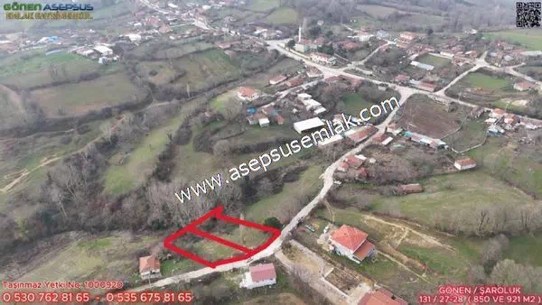 850 ve 921 M2 İmarlı Arsa 2 Kat %40 Müstakil Köy Evi, Bağ-Bahçe