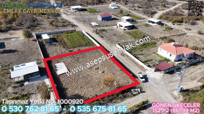 861 M2 Müstakil Köy Evi, Villa Arsa 2 Kat %40 İmarlı Gönen'e 5Km