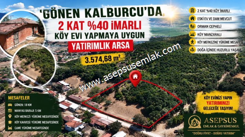 3.574 M² KALBURCU’DA 2 KAT %40 KÖY İMARLI EV + DAM ORMAN CEPHELİ KÖY EVİ & HAYVANCILIK İÇİN İDEAL