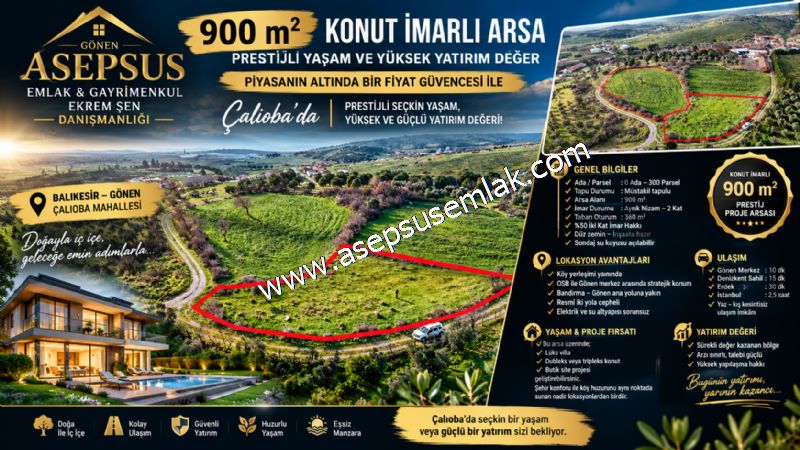 900 m² KONUT İMARLI ARSA PRESTİJLİ YAŞAM VE YÜKSEK YATIRIM DEĞER