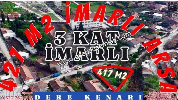 SARIKÖYDE 427 m² SATILIK MÜSTAKİL EV YAPIMINA UYGUN İMARLI ARSA