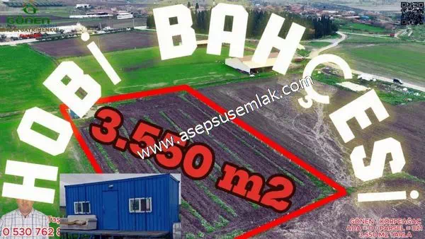 3.550 m² SATILIK YATIRIMLIK HOBİ BAHÇESİ - GÖNEN / KÖRPEAĞAÇ