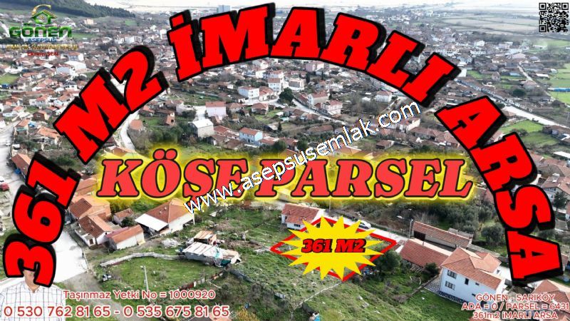 361 m² 3 Kat İmarlı Arsa, Doğalgazlı, Şehir Konforu, Köy Huzuru