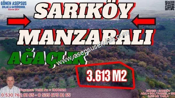 3.613 m² Müstakil Tarla Gönen Sarıköy Manzara, Yatırımlık Tarlaa