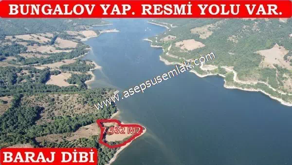 7.532 m2 Baraj Manzaralı Resmi Kadastro Yol, Bungalov Yatırımlık