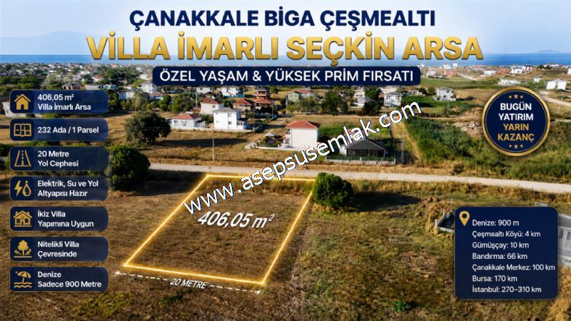 406 M² VİLLA İMARLI İKİZ VİLLAYA UYGUN YÜKSEK PRİM POTANSİYELLİ