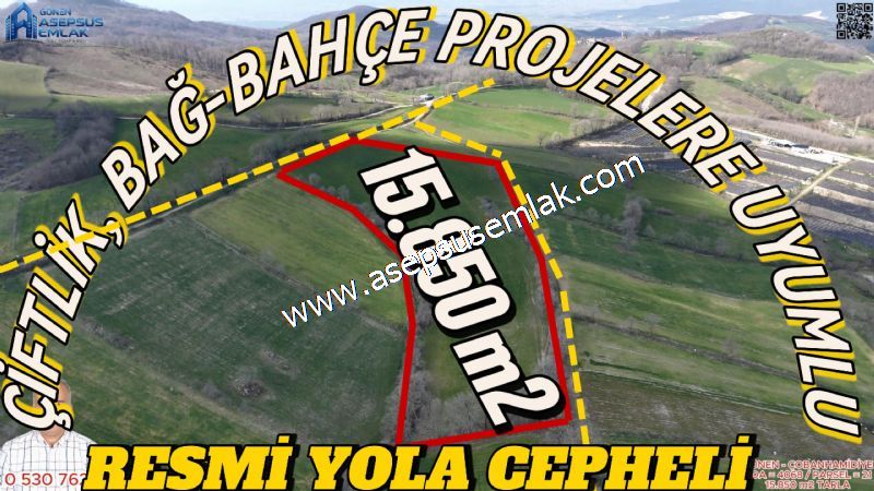 GÖNEN ÇOBANHAMİDİYE’DE ORMAN MANZARALI • ÇİFT KADASTRO YOL CEPHELİ • 15.850 m² SATILIK TARLA