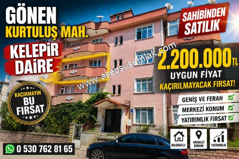 KURTULUŞ'TA 2+1 (100M2) IŞIL İPEK İLKOKUL ARKASI ARA KAT SATILIK