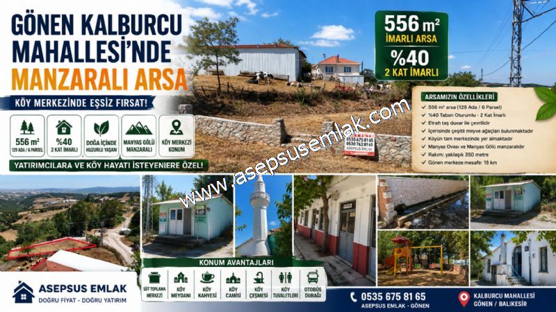 556 m2 İmarlı 2 kat %40 Arsa Köy Evi Ortasında