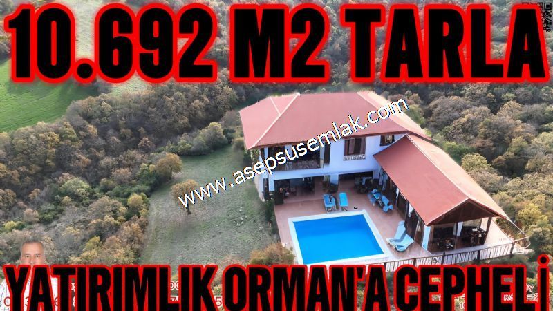 10.692 m² Müstakil Tarla, 3 Tarafı Orman, Gönen Sarıköy ' de