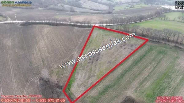 7.350m2 Çiftlik Bağ-Bahçe Kadastro Yola Cepheli Gönen Çınarlı'da